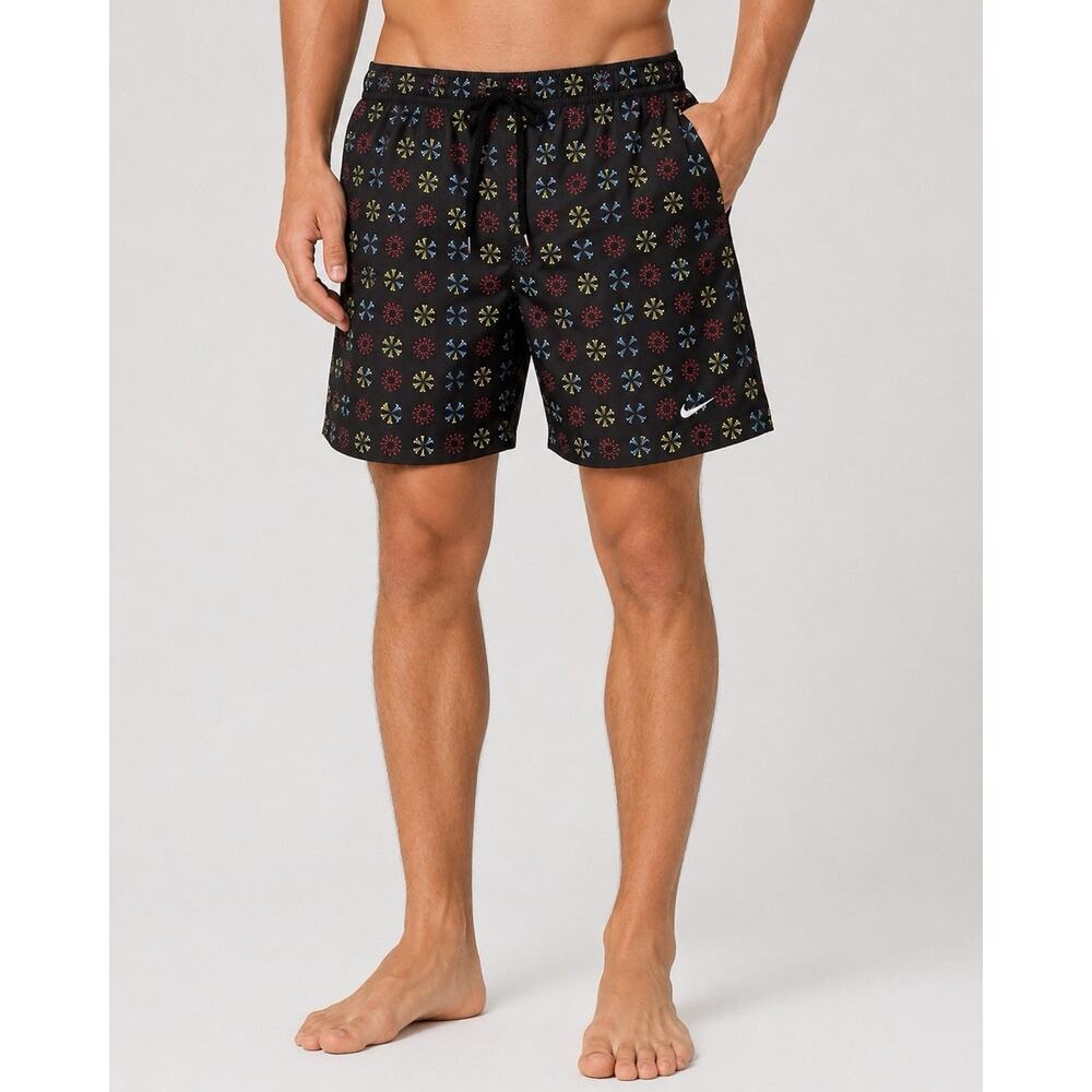 Nike Swim Trunks Mens All Over Print Pinwheel Pockets Lined Shorts